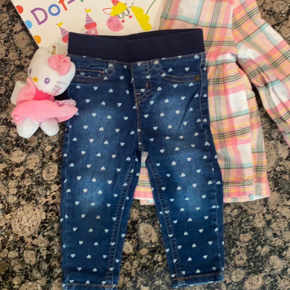 Cat & Jack heart print jegging
